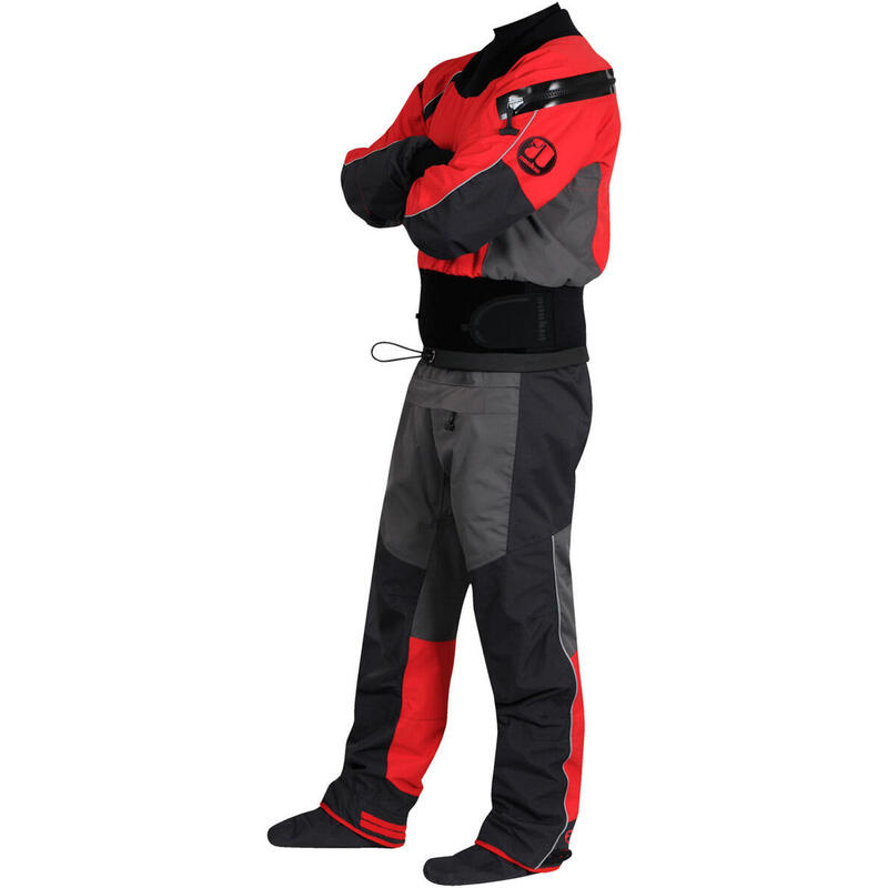 Charger Kayak Drysuit Charcoal Grey Red NOOKIE Decathlon