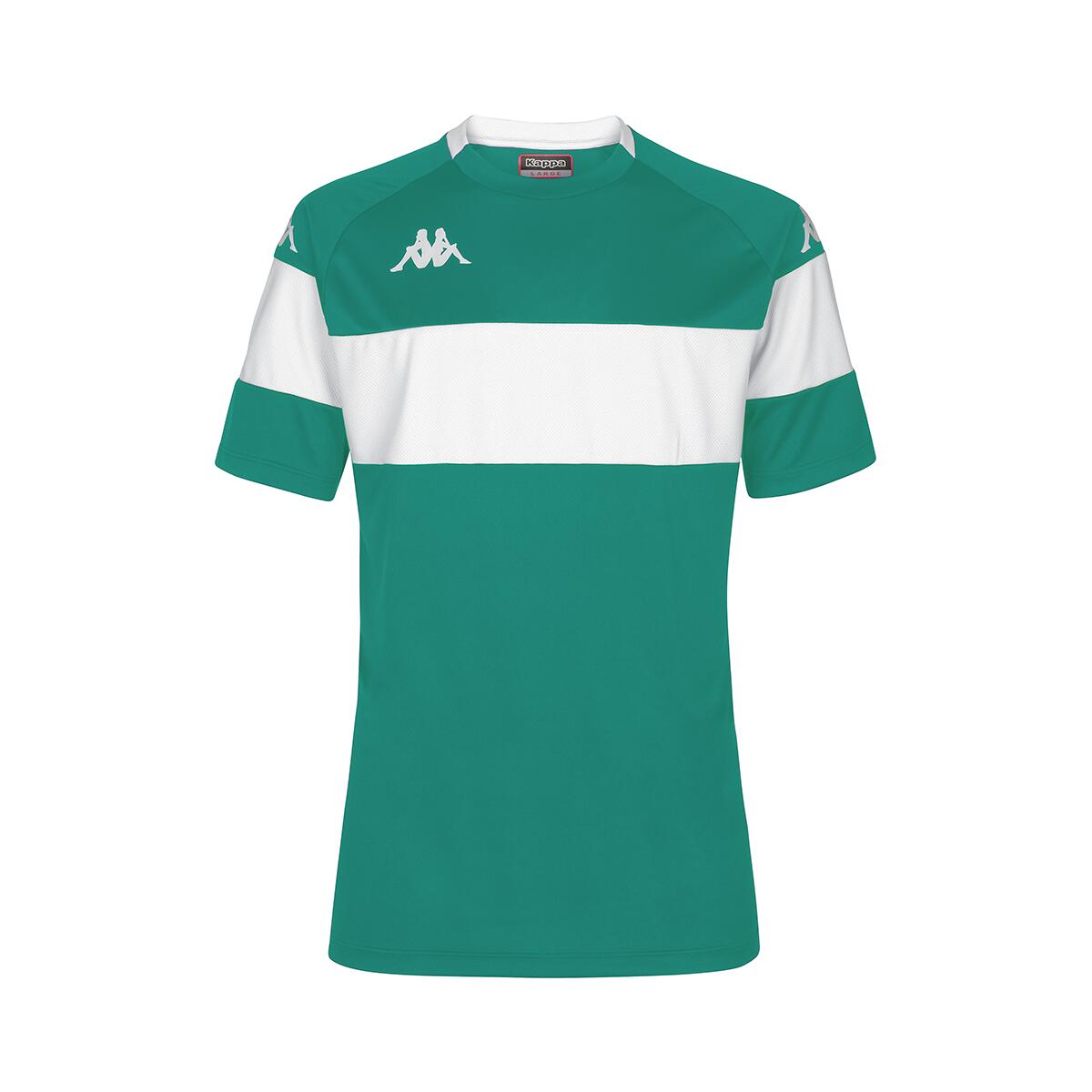 Kappa - Maillot Football Garçon Dareto Vert - Maillot Manches Courtes - Blanc|vert - 12 À 14 Ans - Decathlon