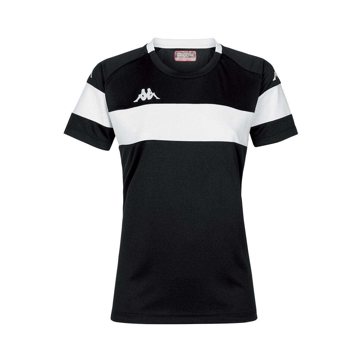 Kappa - Maillot Multisports Fille Dareta Noir - Maillot Manches Courtes - Blanc|noir - 10 À 12 Ans - Decathlon