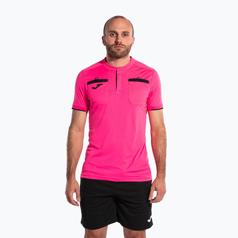 Camiseta manga corta Hombre Joma Referee rosa flúor