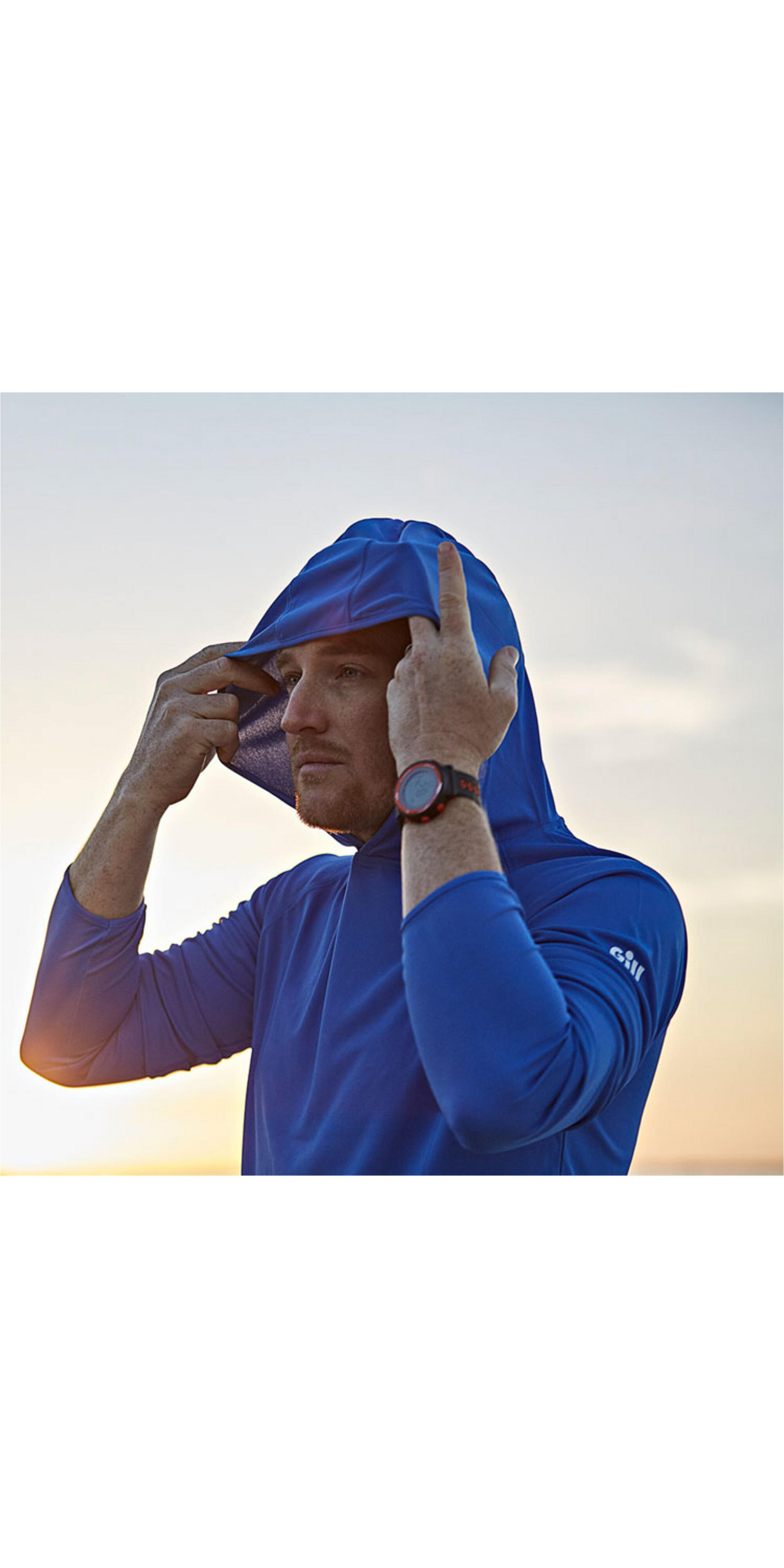 Hombres Uv Tec Sudadera Con Capucha Azul 5/5