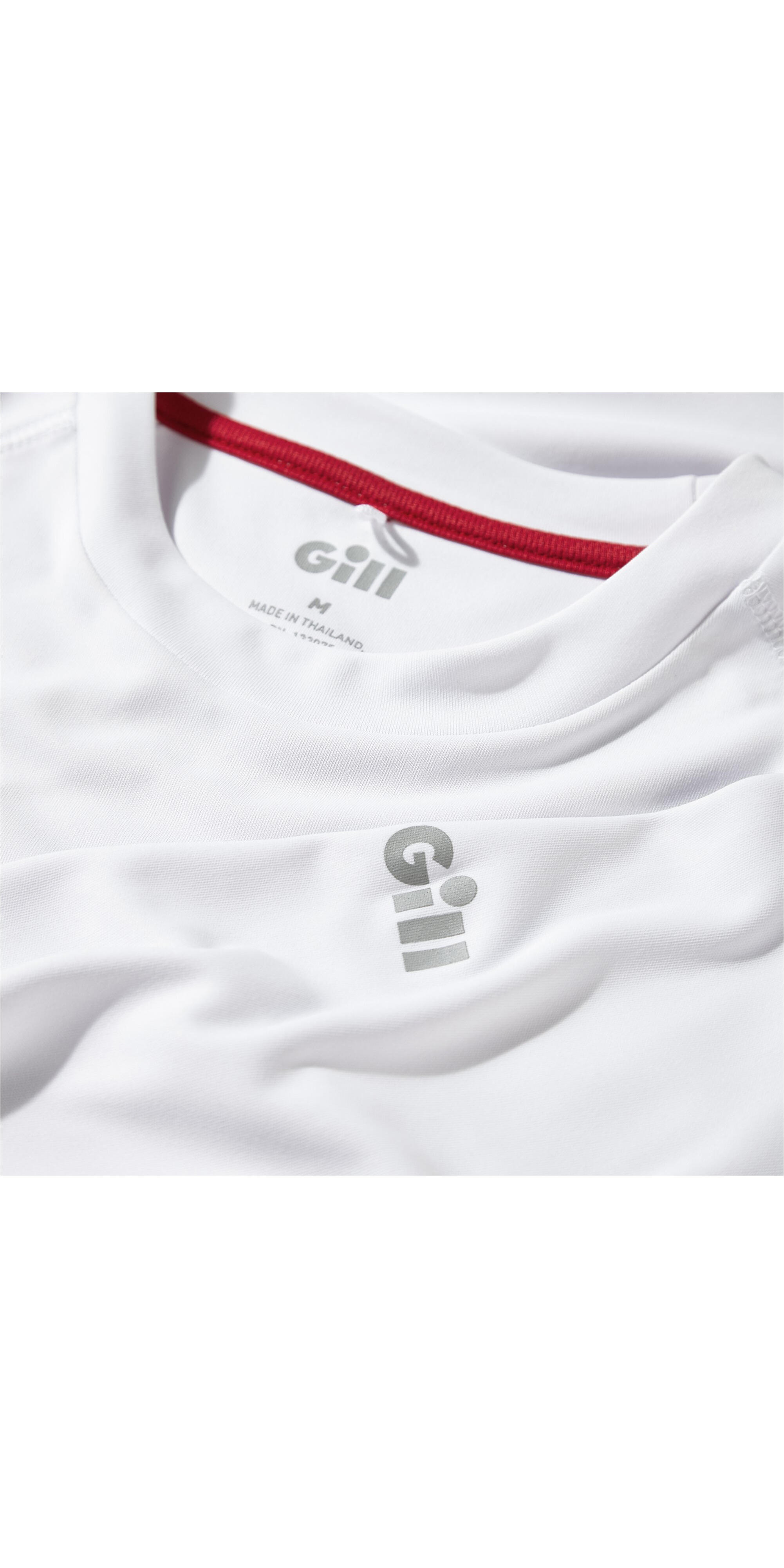 Hombres Manga Larga Uv Tec Tee Blanco 3/4