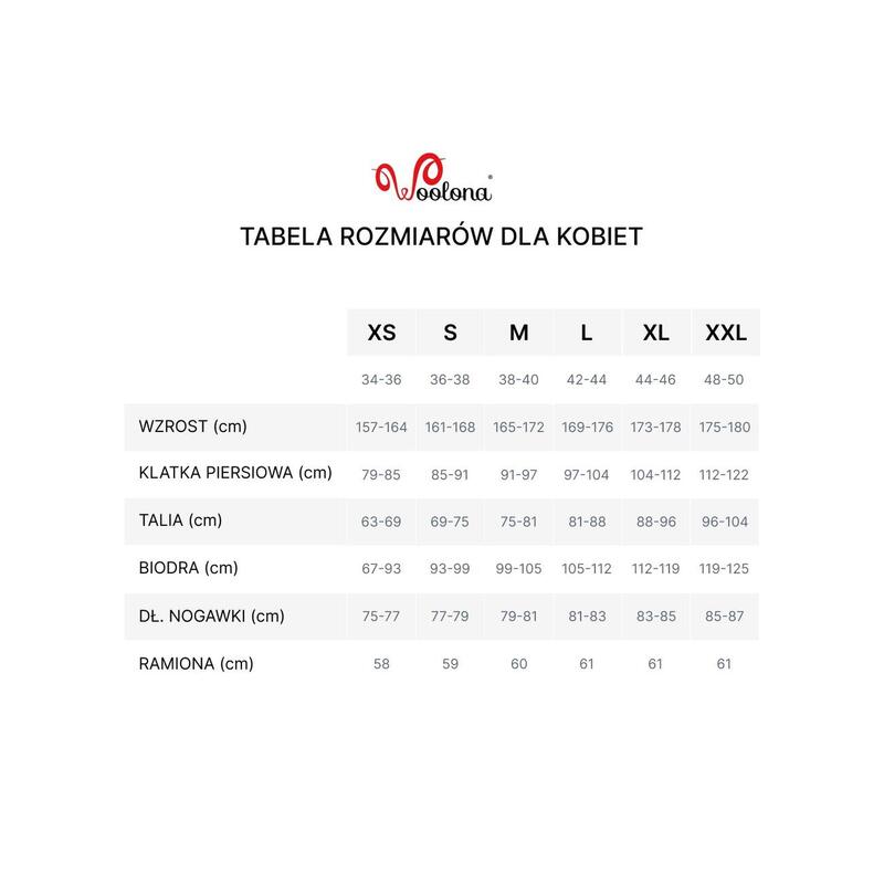 Koszulka termoaktywna turystyczna damska Woolona Calima 100% Merino