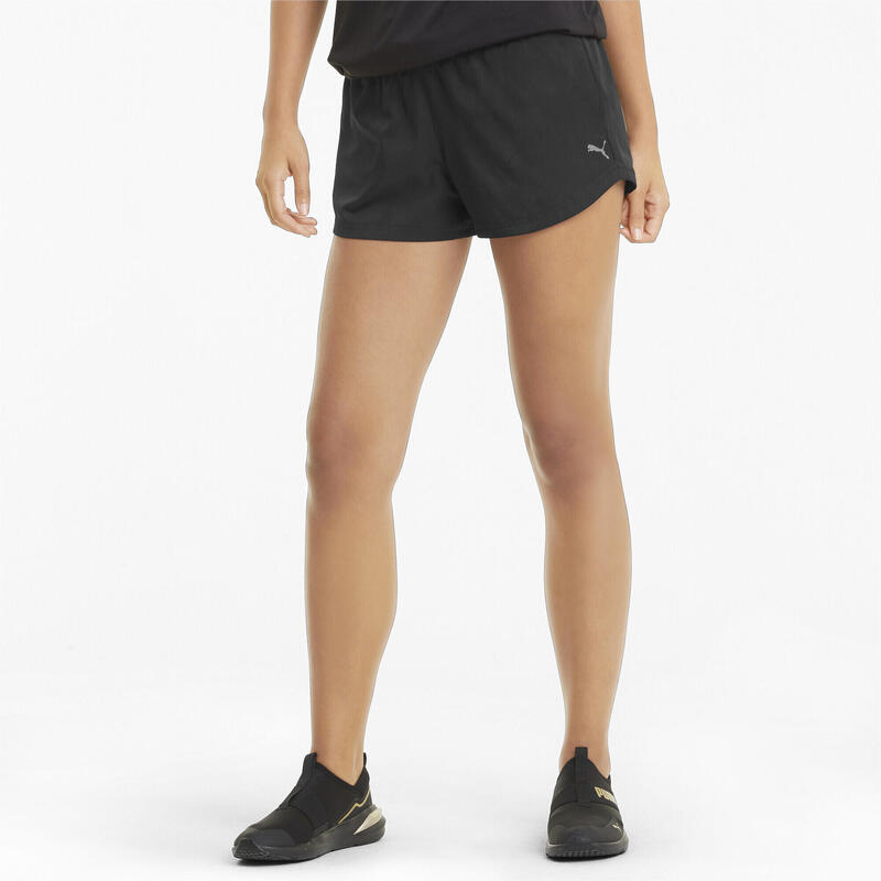 Shorts de entrenamiento de tejido plano con entrepierna de 8 cm Mujer