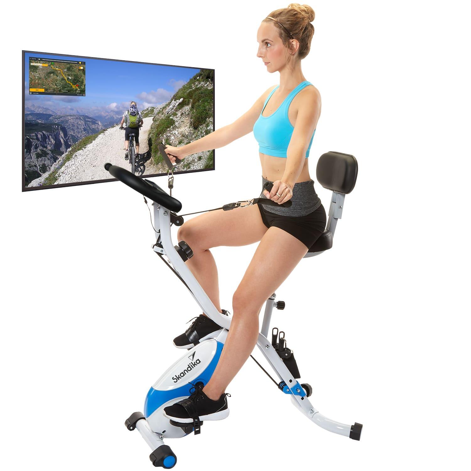 Rower stacjonarny, składany, multifunkcyjny Foldaway X-3000, z linkami oporowymi