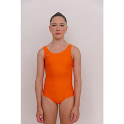 Maillot de gymnastique fendu orange pour fille