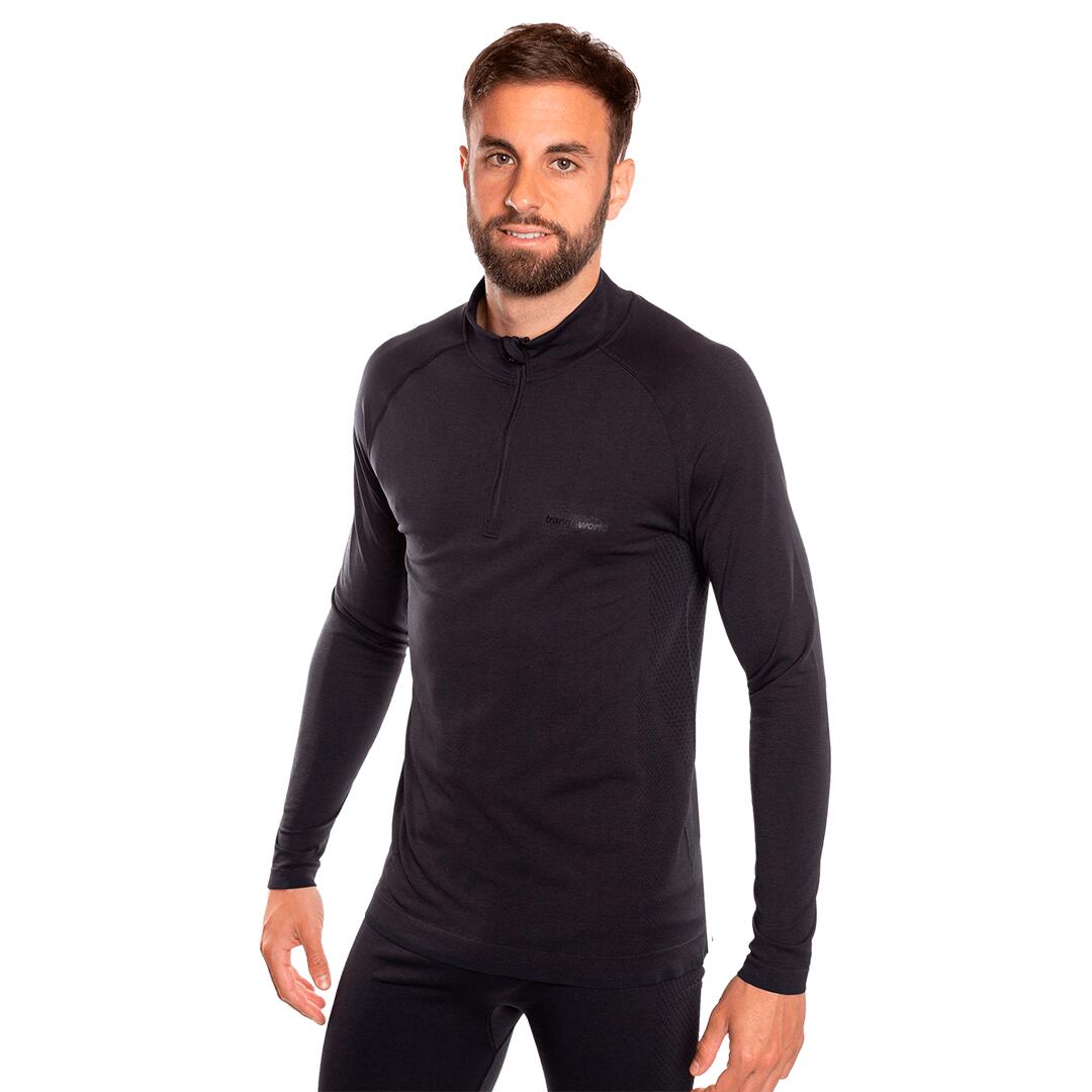 Camiseta térmica manga larga para Hombre Trangoworld Lodes Negro/Gris 3/5