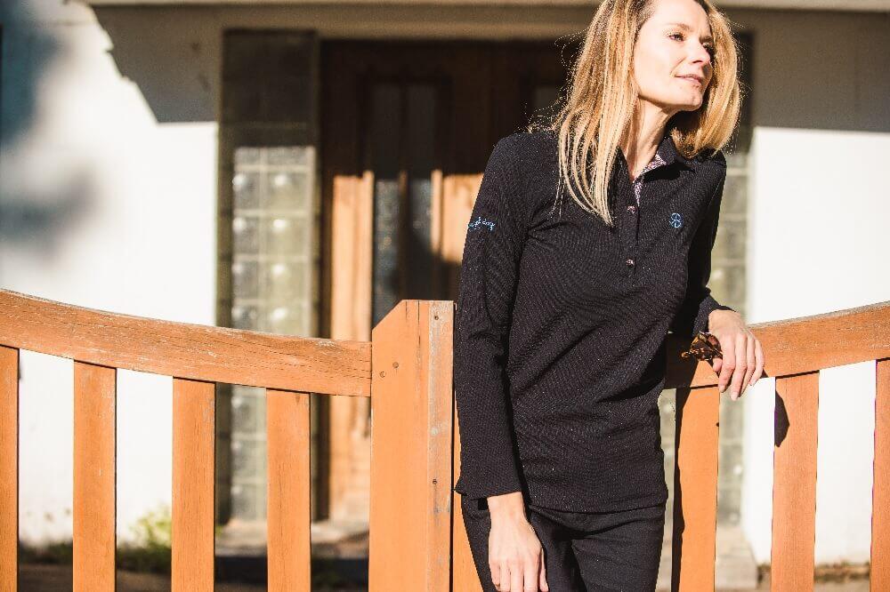 CHIBERTA CHIBERTA Golf Polo met korte mouwen  Dames  Langemouw  Zwart