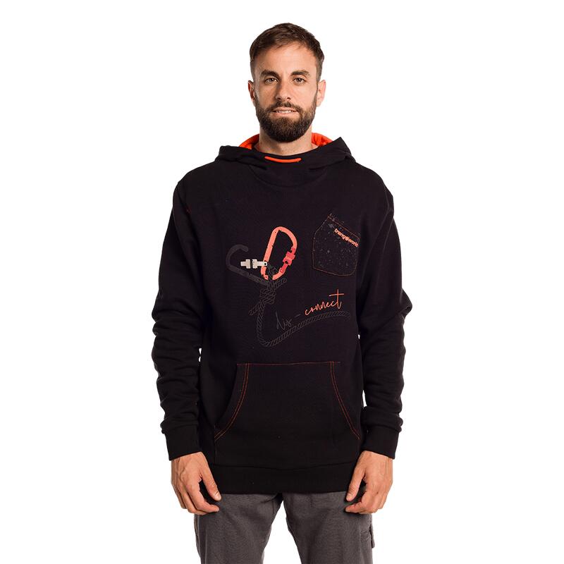 Sudadera para Hombre Trangoworld Disconnect Negro/Naranja