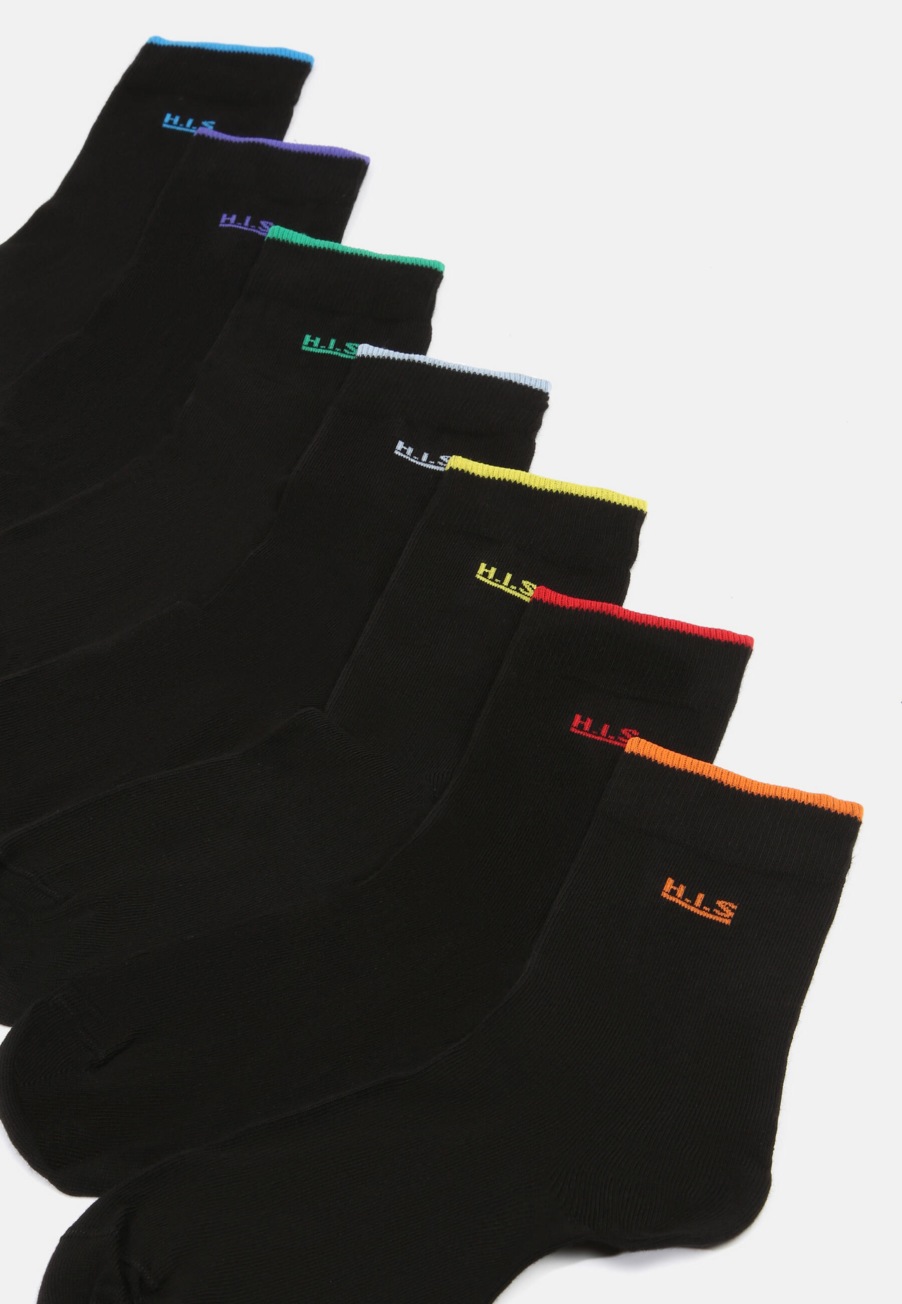 H.I.S H.I.S Socken (7 Paar) mit farbigen Bündchen 3/7