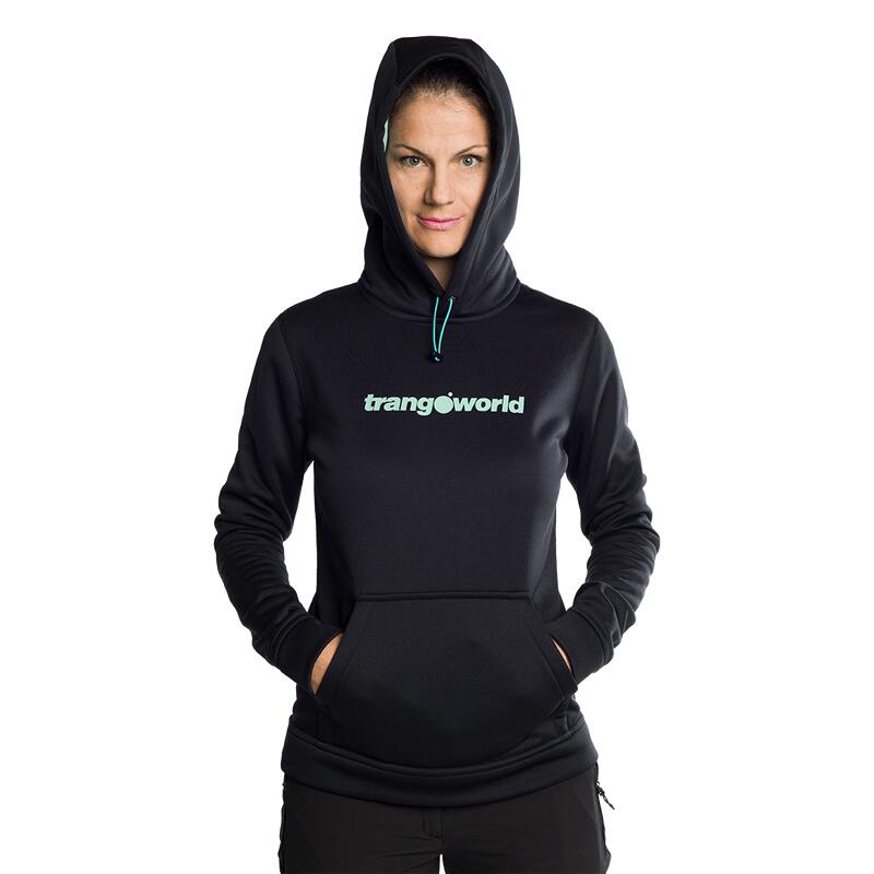 Sudadera para Mujer Trangoworld Poppi Negro/Verde