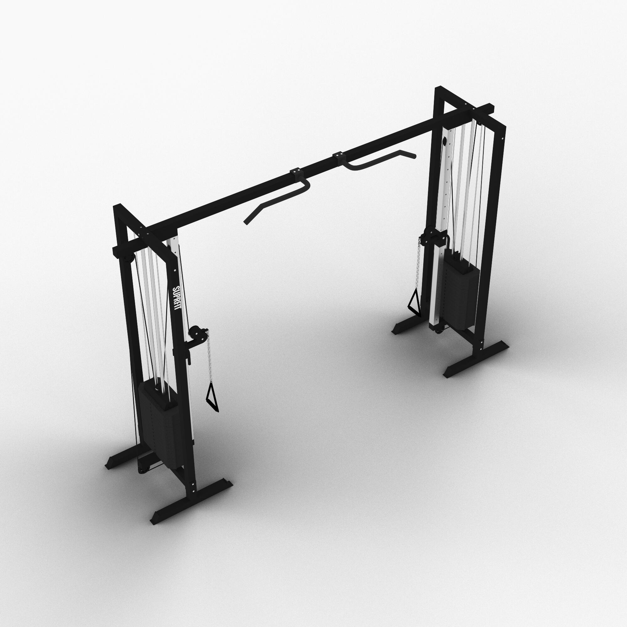 Torre com cabo de tração musculação Hallador preto suprfit 2/8