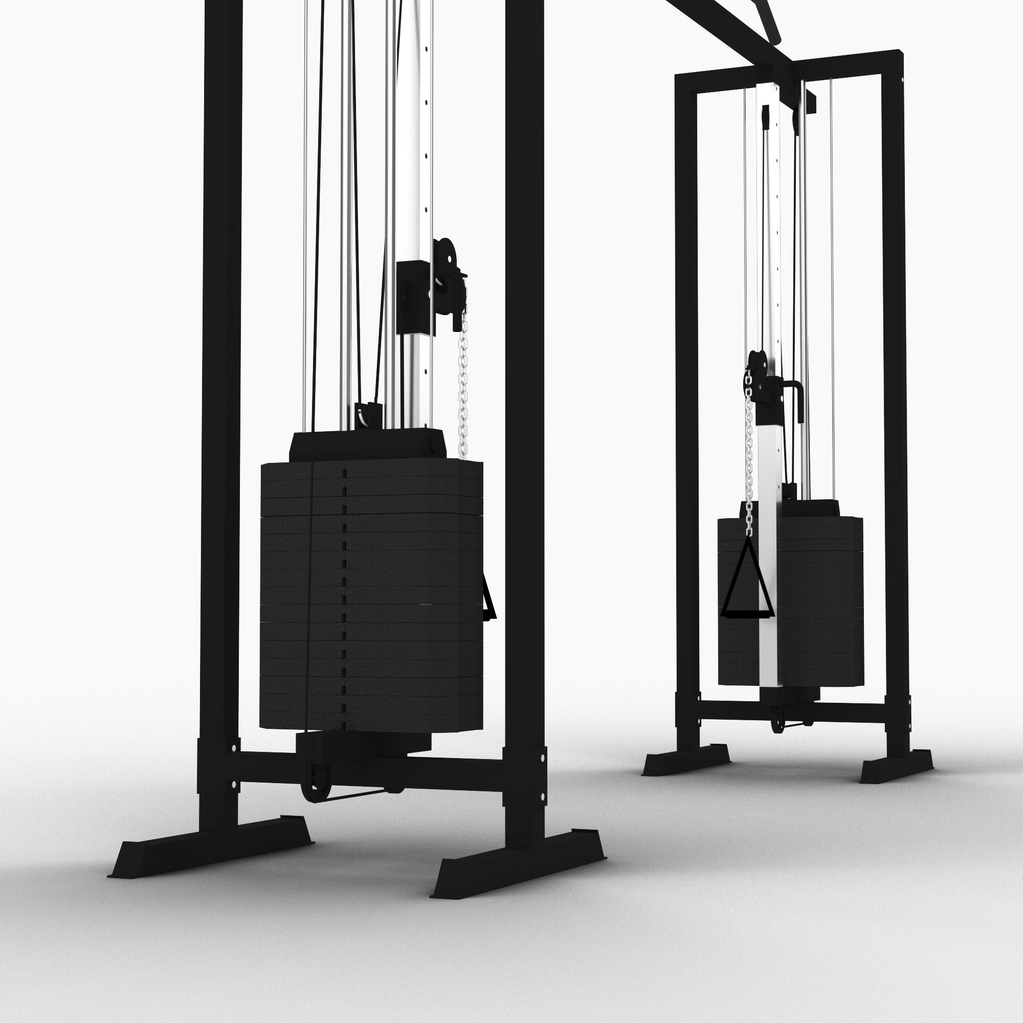 Torre com cabo de tração musculação Hallador preto suprfit 4/8