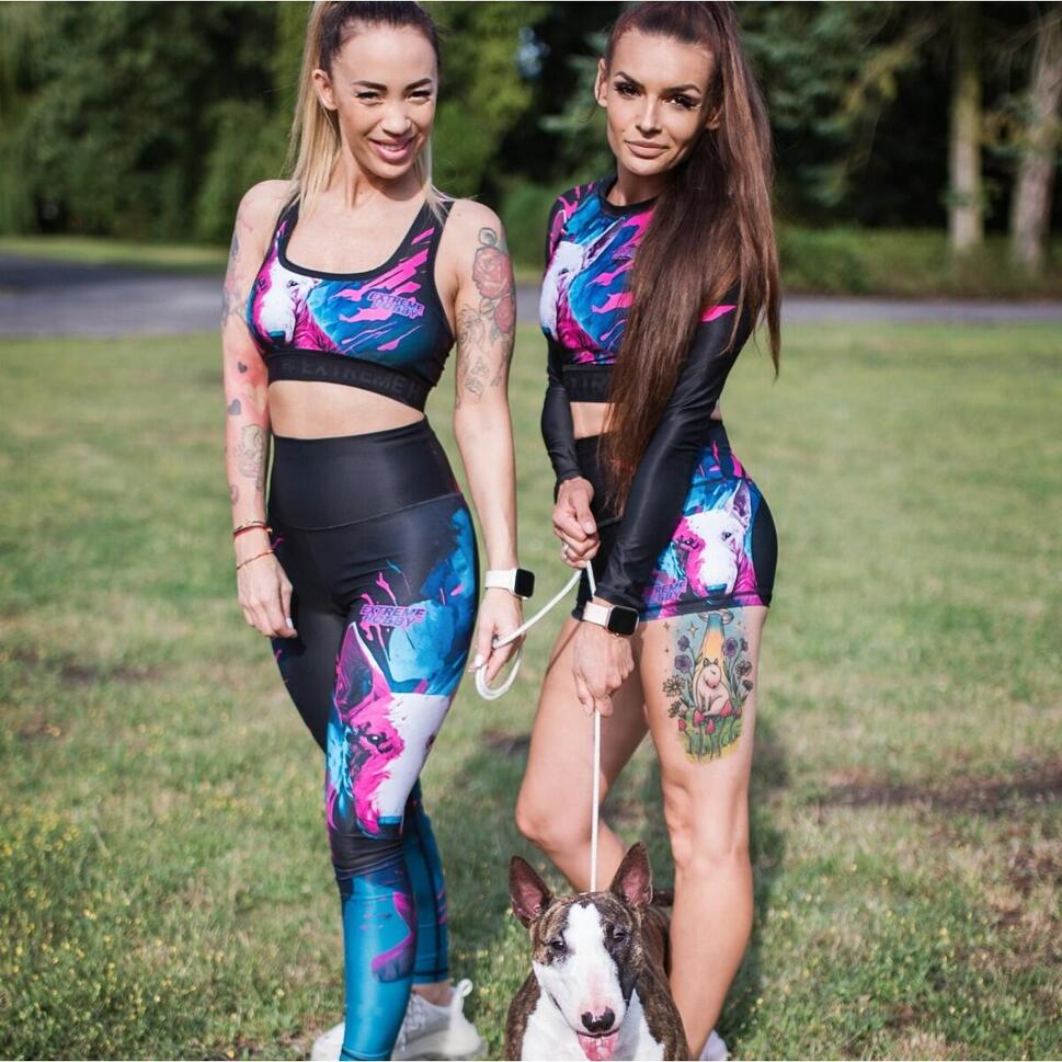 Spdenki sportowe damskie do jogi fitnessu EXTREME HOBBY VIVID BULLTERRIER