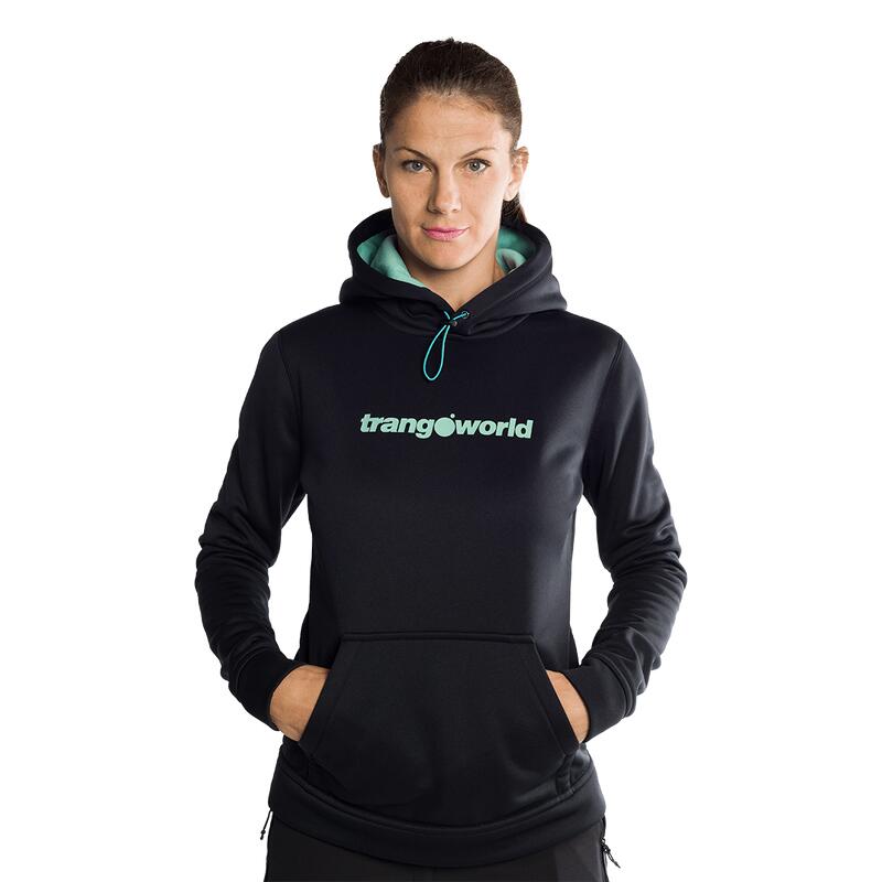 Sudadera para Mujer Trangoworld Poppi Negro/Verde