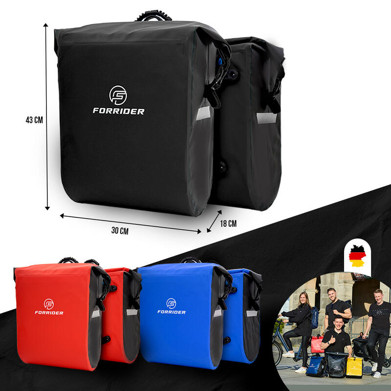 Fahrradtaschen-Set 2x25L-Wasserdichte Gepäckträgertasche mit viel Stauraum