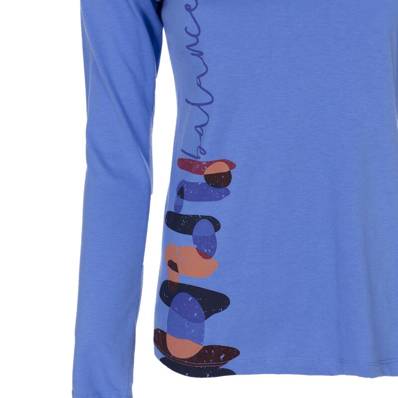 Camiseta de manga larga para Mujer Trangoworld Ruesta Azul