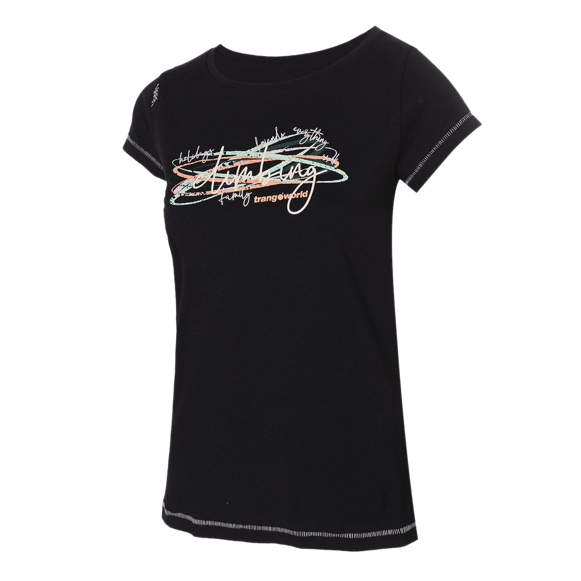 Camiseta de manga corta para Mujer Trangoworld Cervia Negro