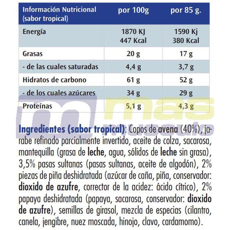 Barra de resistência de aveia tropical 85 gr Weider