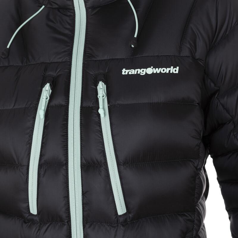 Chaqueta plumas para Mujer Trangoworld Queyras dr Negro/Verde/Negro 190g 800cuin