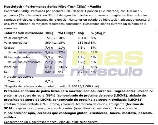 Wei-eiwit - Nitro-tech (907g) - Vanille 5/5