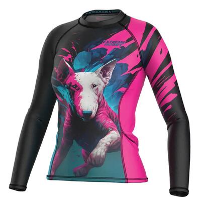 Rashguard met lange mouwen voor dames mma extreme hobby vivid bull terrier
