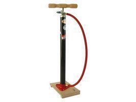 Jumbo fietspomp op houten plank met dunlop ventiel