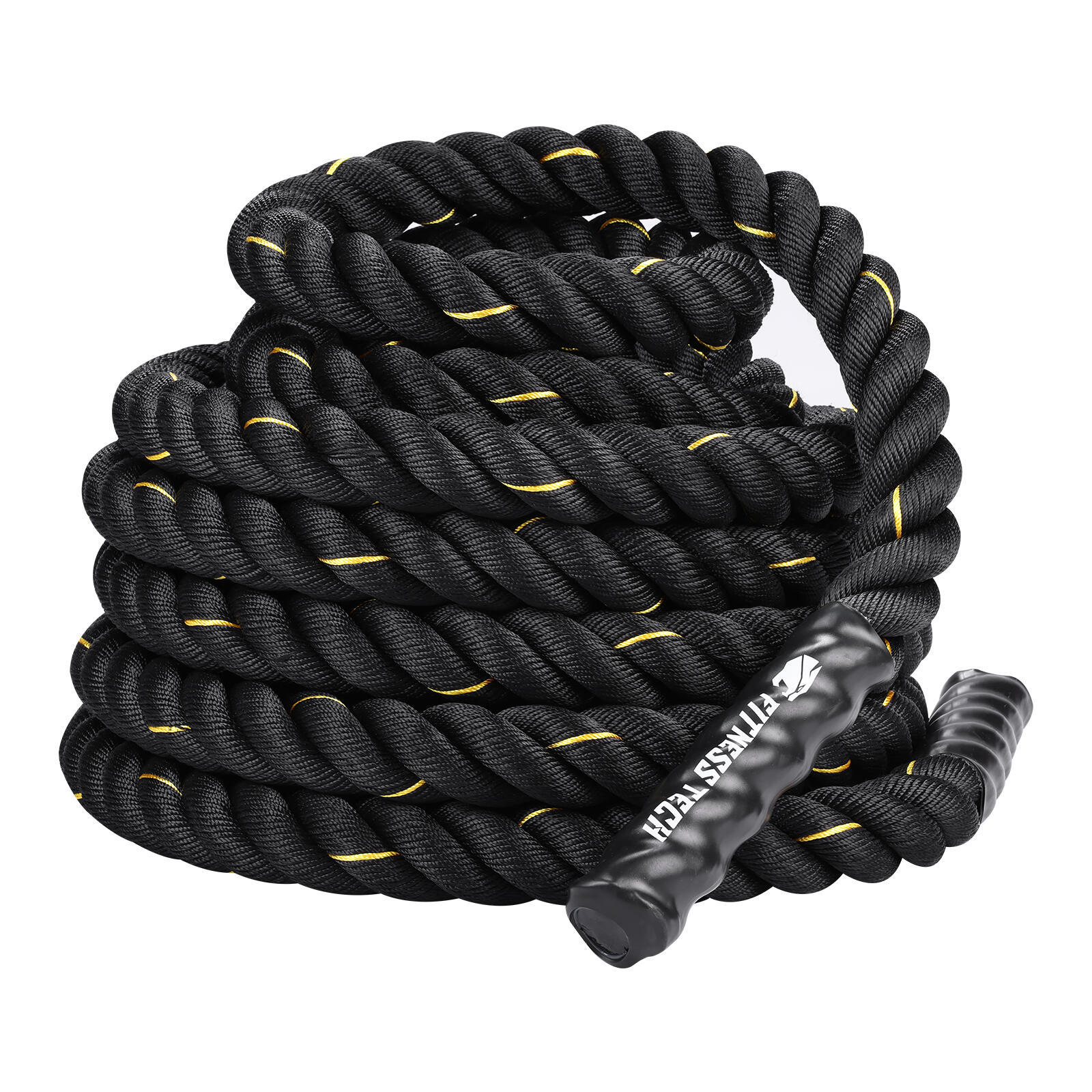 Corde de Combat Cross Training 12m x 50mm Noire et Jaune 2/7