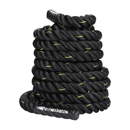 Corde de Combat Cross Training 12m x 50mm Noire et Jaune