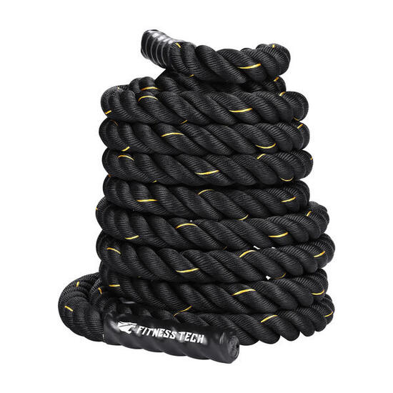 Corde de Combat Cross Training 12m x 50mm Noire et Jaune