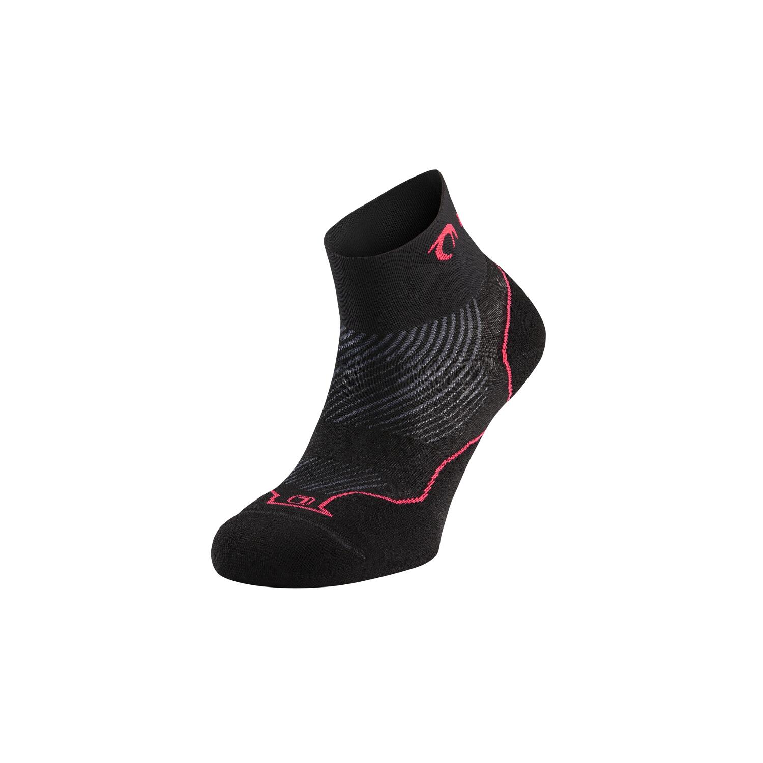Meias de distância para mulher preto/fúcsia corrida pink lurbel