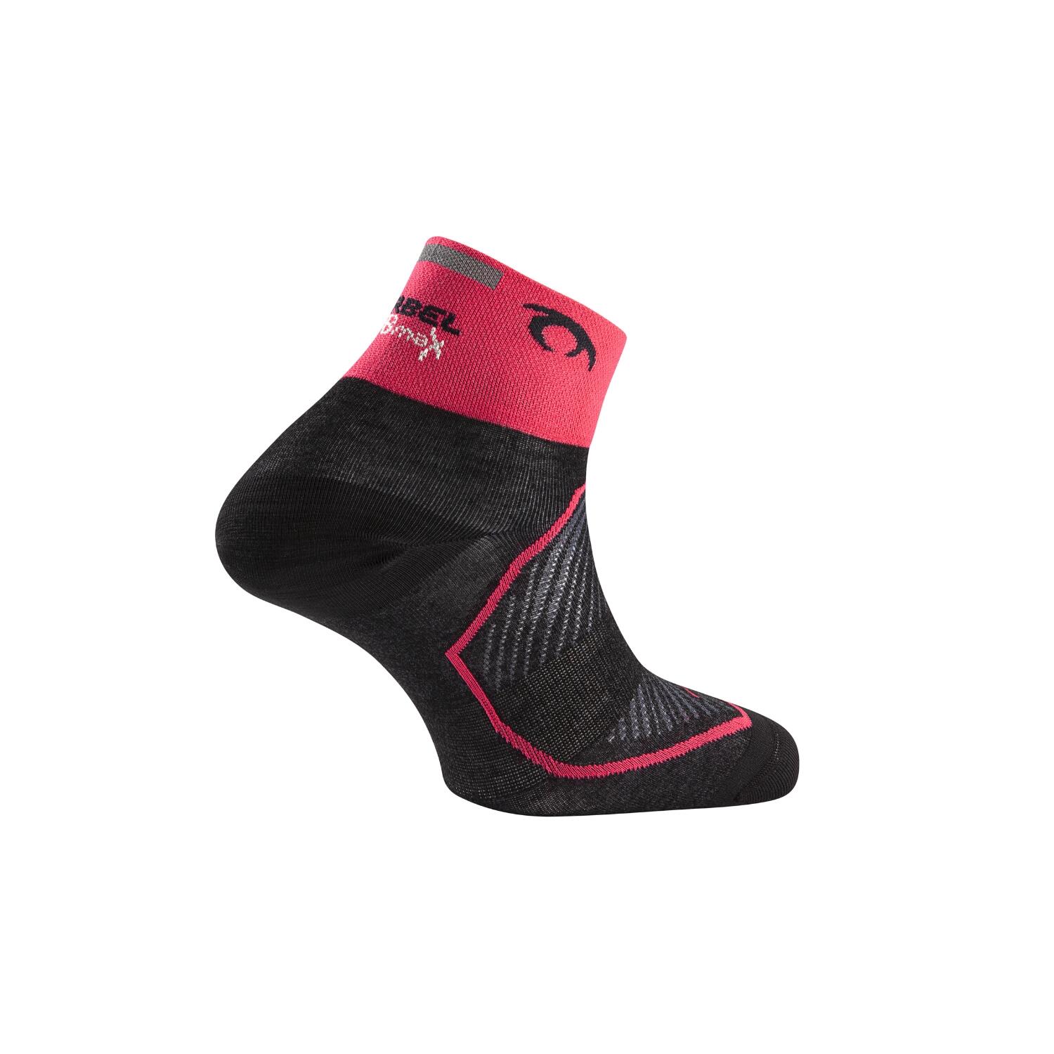 Meias Race W para mulher preto/fúcsia corrida Pink LURBEL 2/3