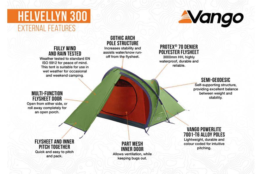 Vango Helvellyn 300 Namiot 3-osobowy zielony