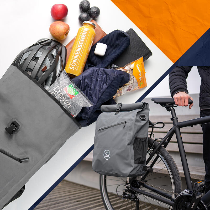 Fahrradtasche 3in1 27L - Wasserdichte Gepäckträgertasche & Rucksack