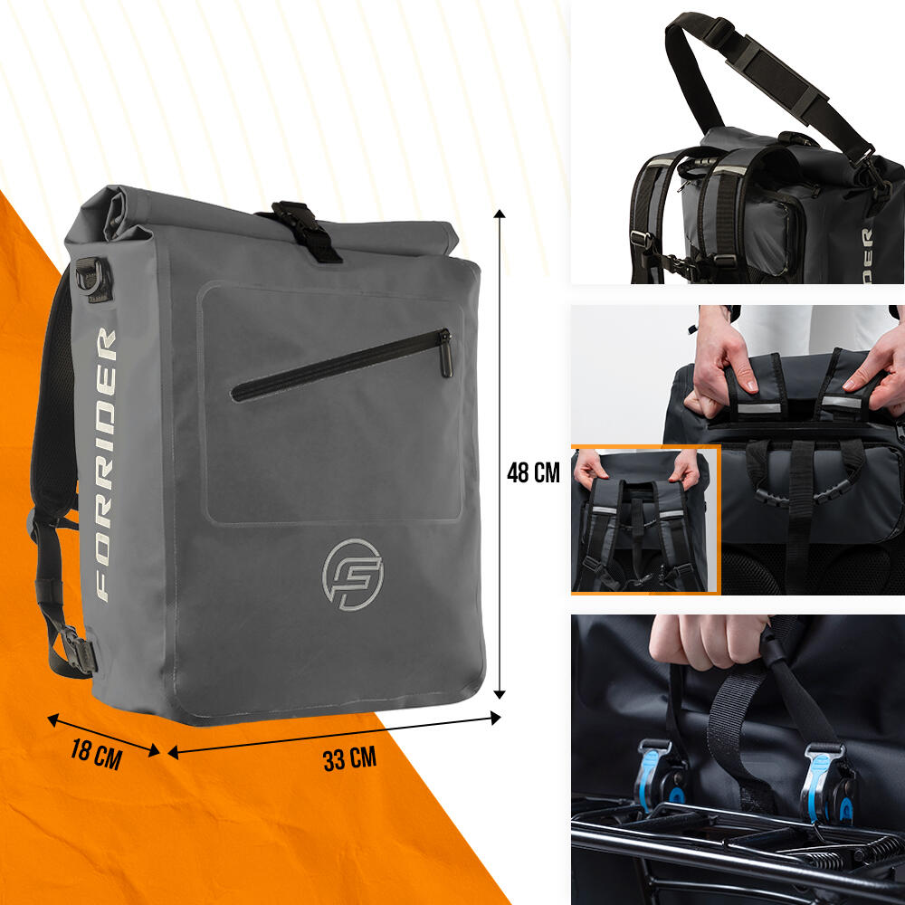 Fahrradtasche 3in1 27L - Wasserdichte Gepäckträgertasche & Rucksack 4/5