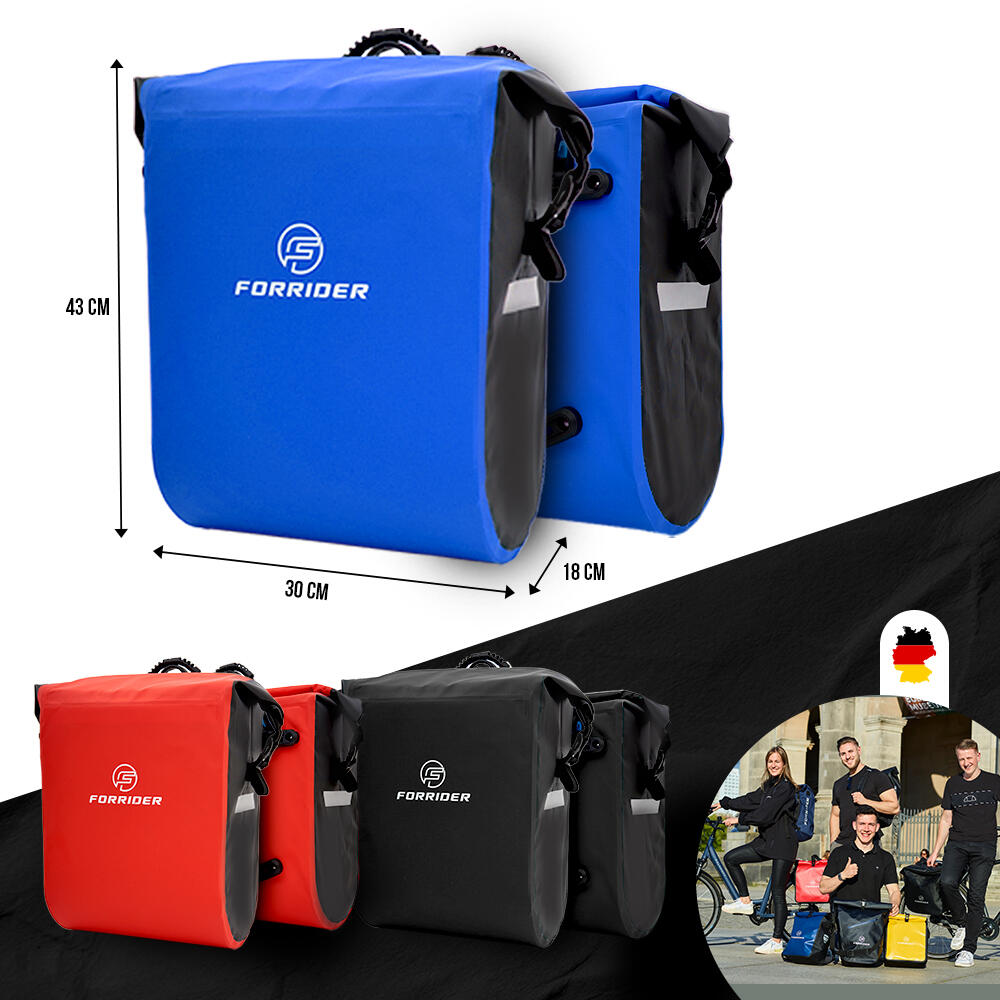 Fahrradtaschen-Set 2x25L-Wasserdichte Gepcktrgertasche mit viel Stauraum  | Decathlon