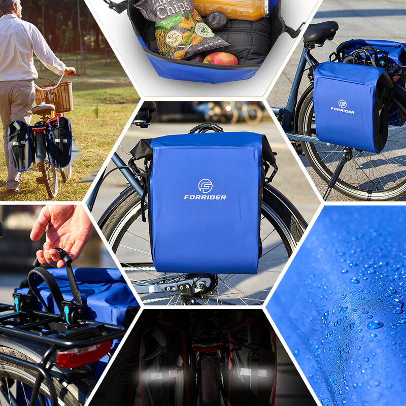 Fahrradtaschen-Set 2x25L-Wasserdichte Gepäckträgertasche mit viel Stauraum