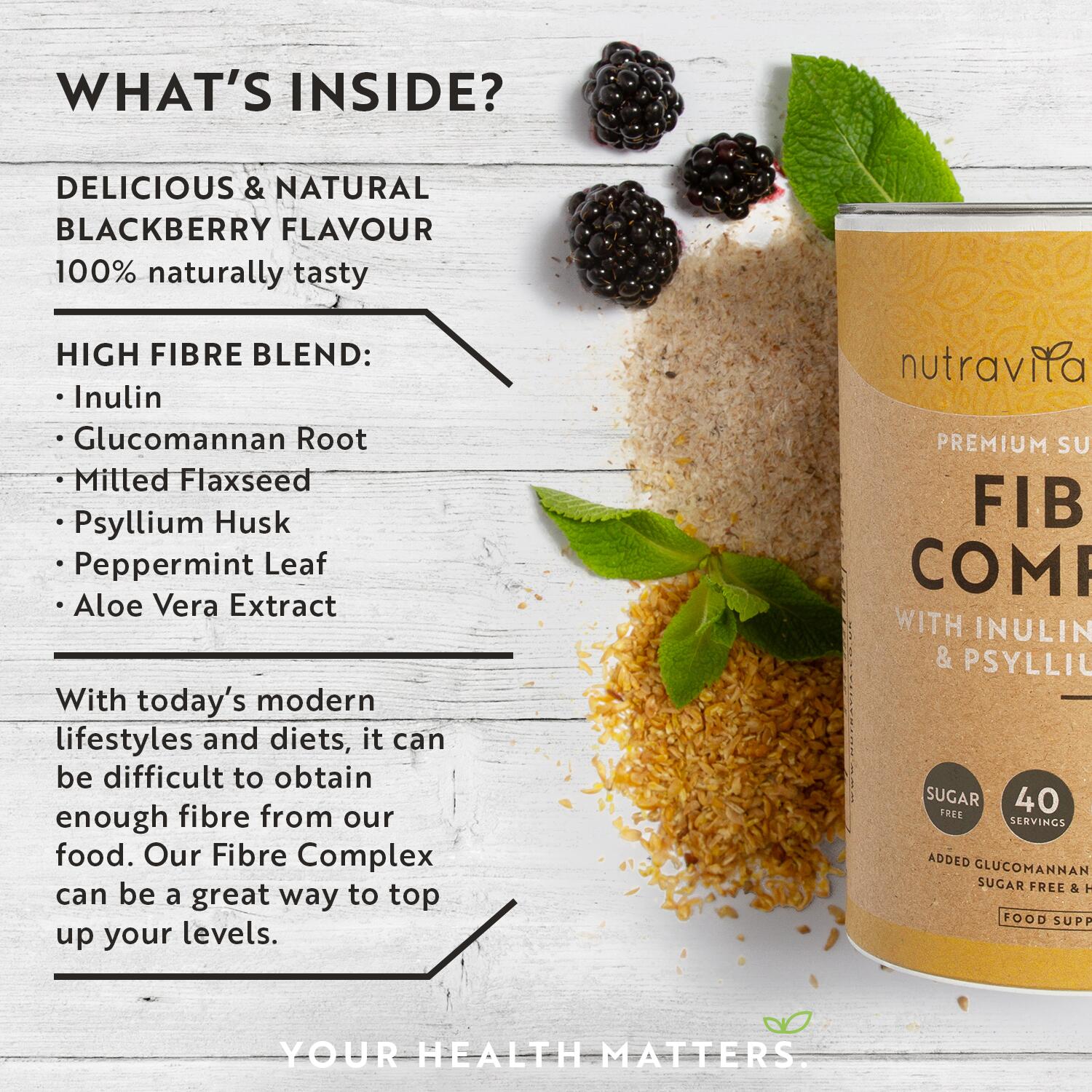 Nutravita Fibre Complex Powder - BlackBerry Flavour 4/7