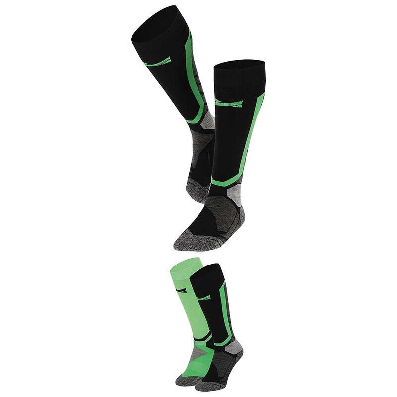 Xtreme - Snowboard sokken Unisex - Multi groen - 42/45 - 2-Paar - Skisokken