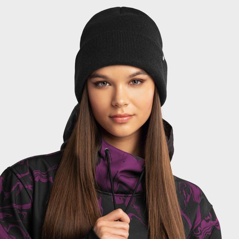 Gorro de punto cálido para mujer, gorros de esquí de lana y nieve con  visera, color negro YONGSHENG