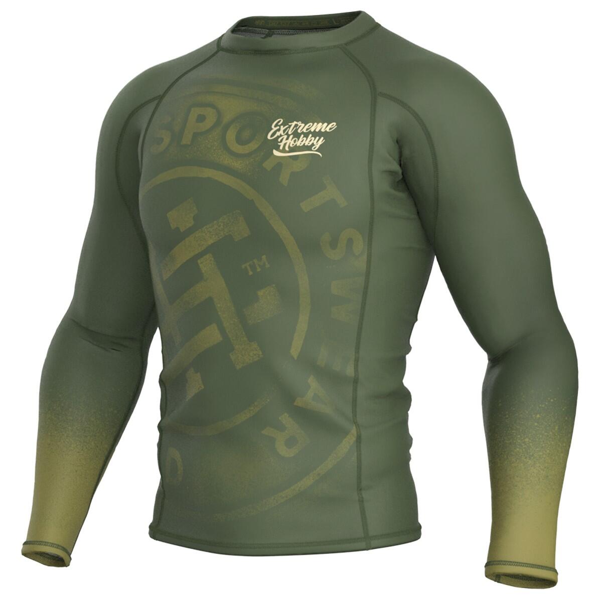 Extreme Hobby - Rashguard À Manches Longues Pour Hommes Mma Extreme Hobby Badge - Rashguard - Vert - 52 2xl - Decathlon