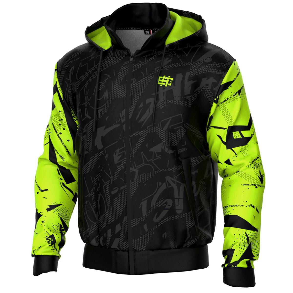 Extreme Hobby - Sweat De Sport À Capuche Zippé Pour Homme Extreme Hobby Neo - Sweat Zippé - Noir|vert - 40 M - Decathlon