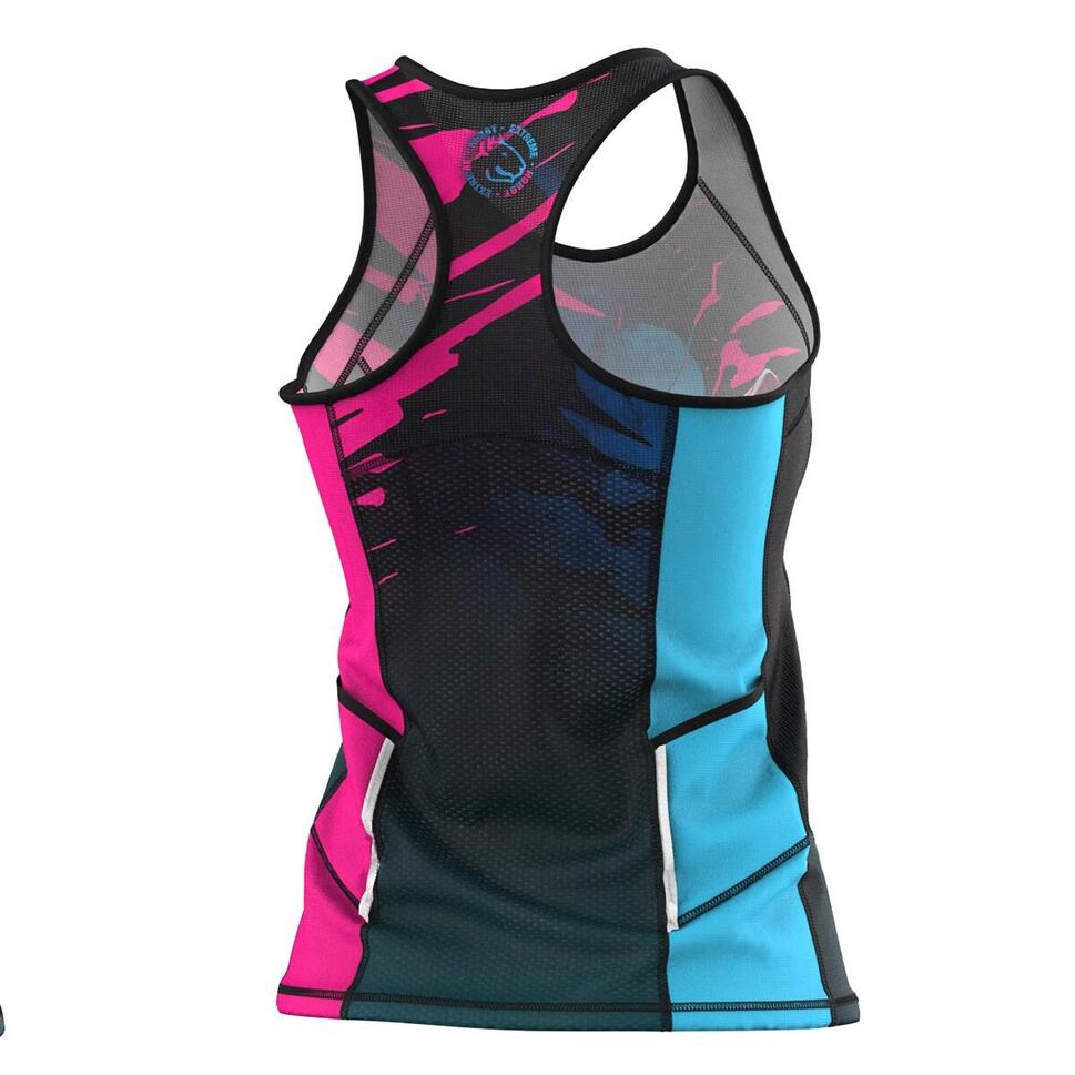 Koszulka sportowa damska bez rękawów Tank top EXTREME HOBBY VIVID BULLTERRIER