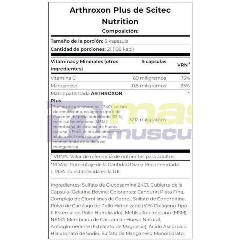Salud articular Arthroxon Plus 108 Caps  - Scitec Nutrition