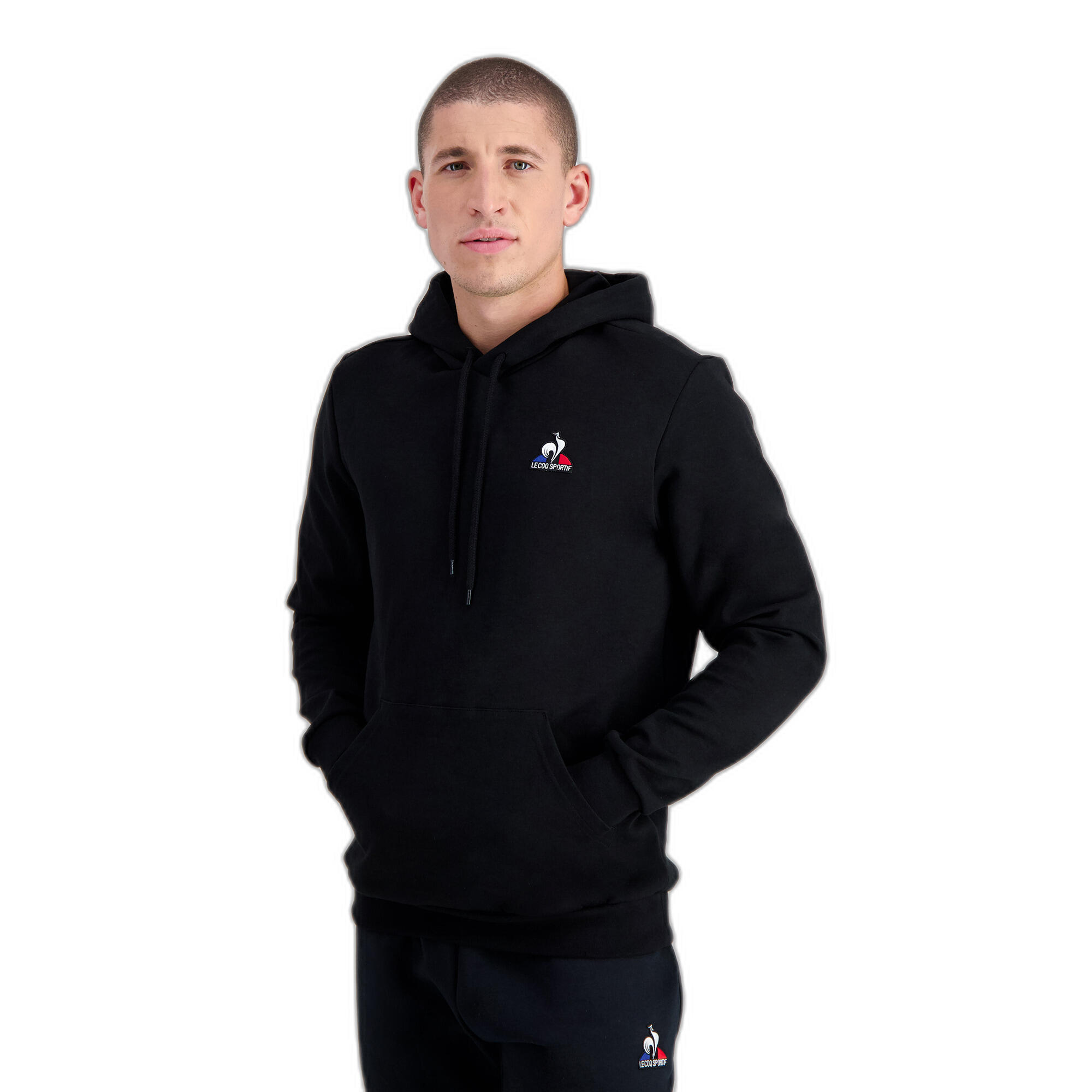 Sudadera Le Coq Sportif Ess Hoody No2, Negro, Hombre 3/5