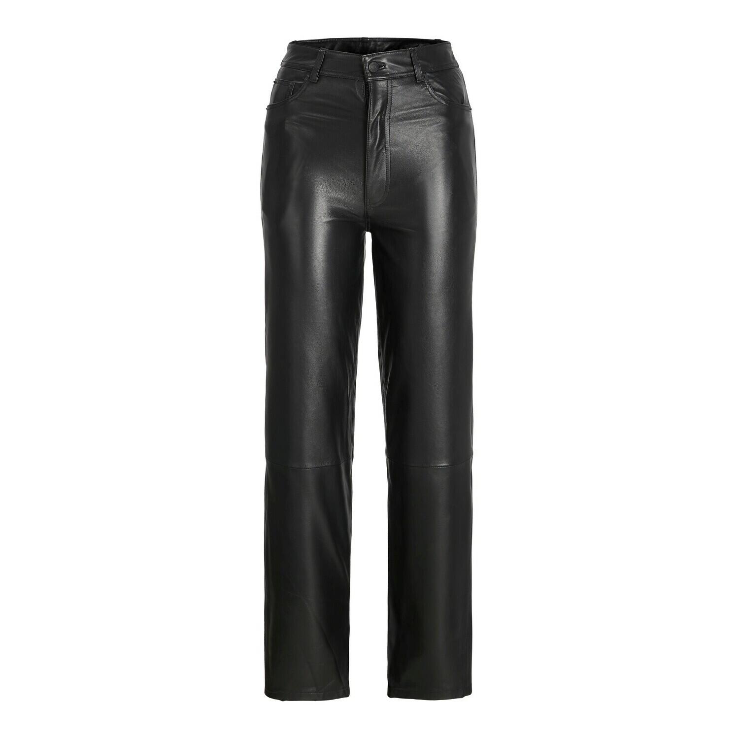 Jjxx - Pantalon Straight En Cuir Femme Jack & Jones Grace - Pantalons - Noir - 36 Xs - Decathlon