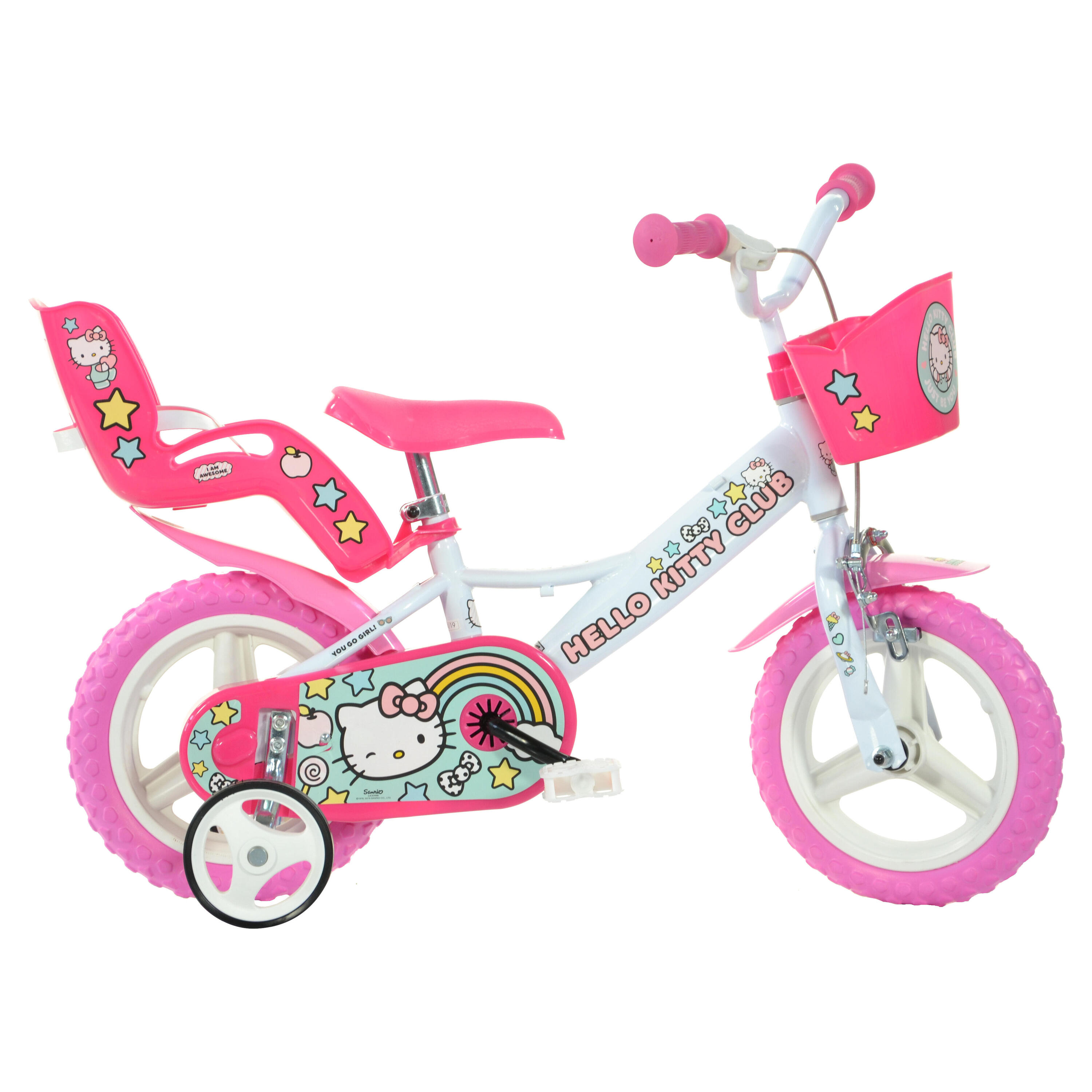 DINO BIKES Hello Kitty 12" Bikes with Removable Stabilisers