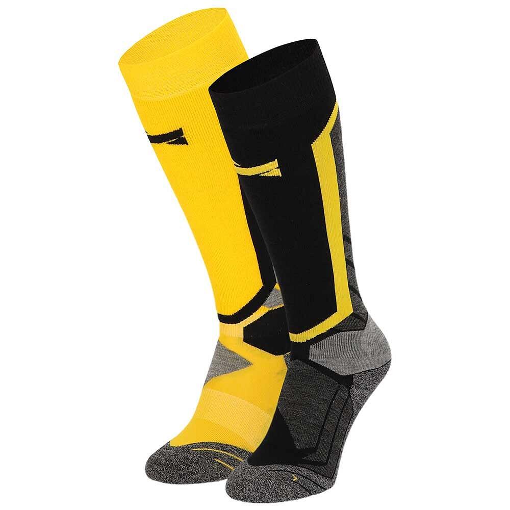 Xtreme Sockswear   - Xtreme Snowboard Chaussettes 2 Paires Multi Jaune - Chaussettes - Noir - 35/38 - Decathlon