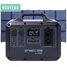 Station d'énergie portative IZYWATT 1500 et panneau solaire pliant 400W