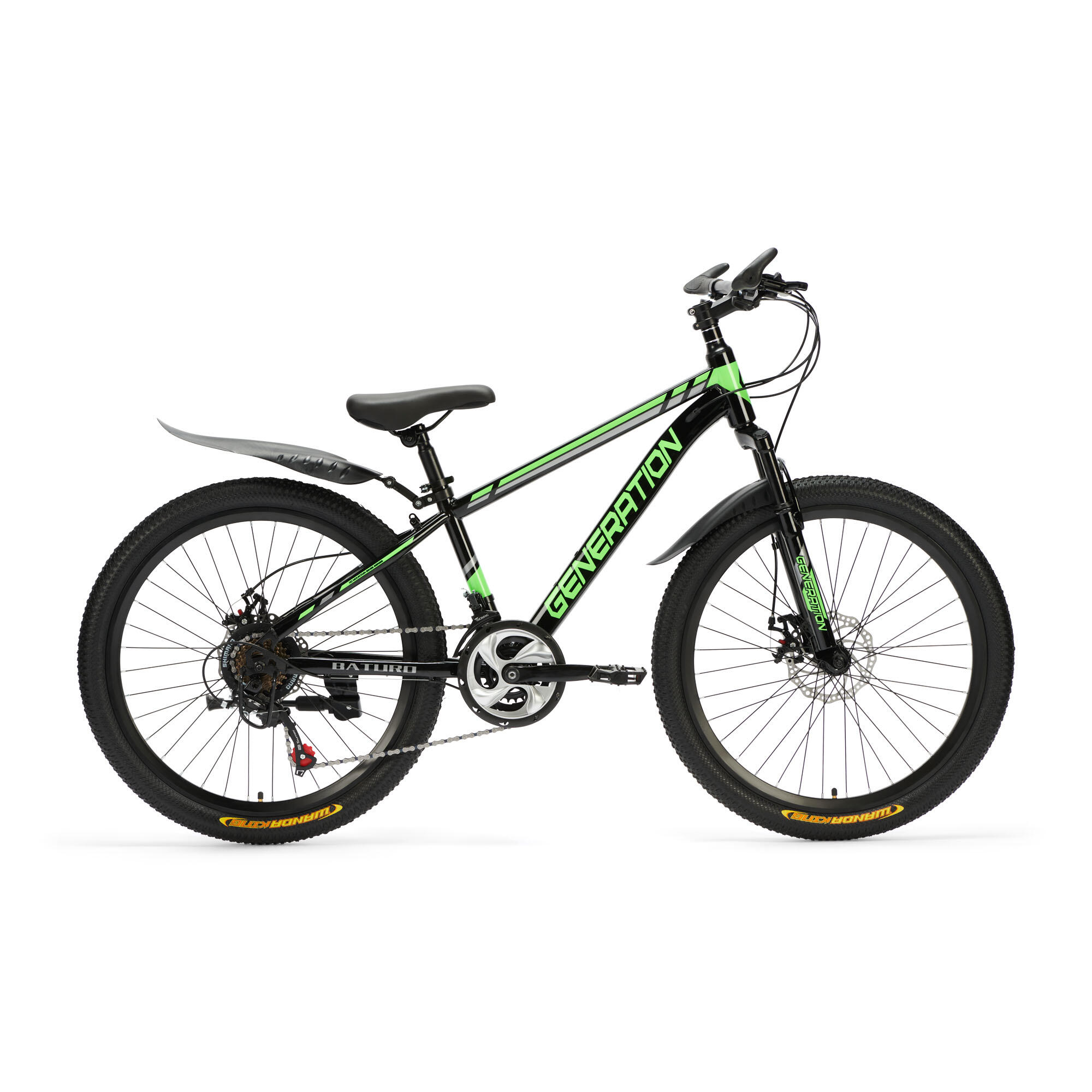 GENERATION Generation Baturo Mountainbike 24 Zoll - Grün - Schutzbleche